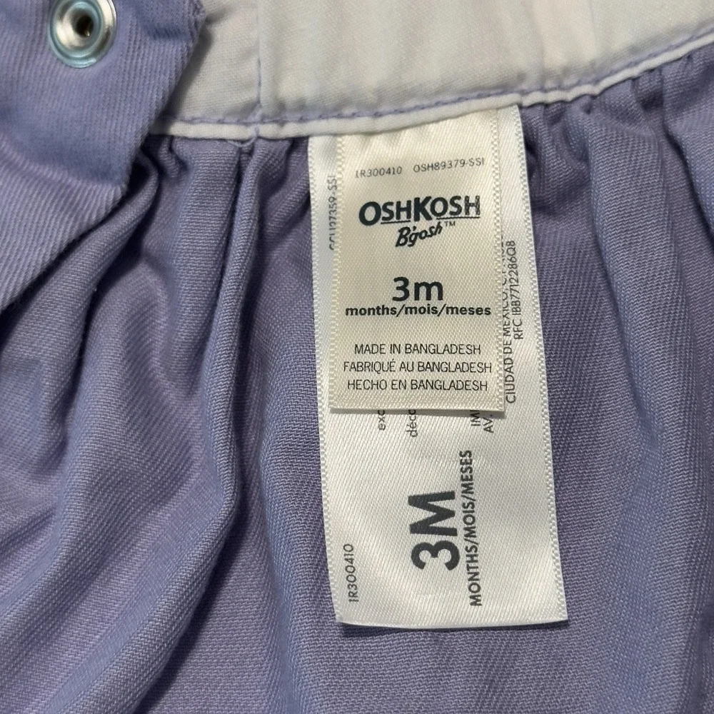 OSHKOSH BABY B'GOSH Periwinkle Purple Overall Vestbak Dress 3 Months